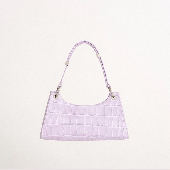 APEDE MOD Purple Croc Froggy Bag Silver Metal - Picture 1 of 9